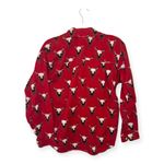 Vintage Barn Fly Red Longhorn Skull Western Cowgirl Rodeo Button Down Shirt S Photo 1