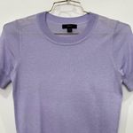 J.Crew Short Sleeve Silk-Blend Crewneck Purple Sweater Top Size XXS Photo 2