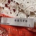 Entro  Textured Orange and Cream Sweater Photo 1