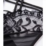 Plus Size Strappy Bodysuit Teddy Lingerie. New Black Photo 9