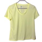 Athletic Works Sporty Work Out Neon Yellow V-Neck Women's Dri-Works Top Sz S Photo 0