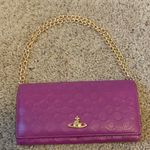 Vivienne Westwood  Pink Leather Clutch with Gold Chain Photo 0