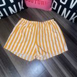 SheIn Yellow and White Athletic Shorts with Vertical Stripes Photo 7