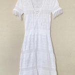 ALC Frank A.L.C Trevi‎ Crochet Knit Fringe Sheath Dress white size M Photo 0