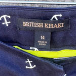 British Khaki  blue pants with anchor design size 14 women's Photo 5
