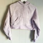 Arizona Jeans Co Fuzzy Crop Hoodie Purple Fleece Top XS Photo 0