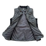 Poof! Poof Quilted Vest Coat Gray Faux Leather Quilted Knit Side Panel Pockets Small Photo 8