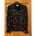 Cinq à Sept  Tumbling Carnations Black Floral Blouse - L Photo 4