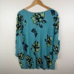 Catherines  Floral Pleated Tunic Top Size 3X Boho Resort Stretch Flowy Feminine Photo 3