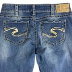 Silver Suki Super Stretch Denim Jeans 30 Med Wash Straight Mid Rise Button Zip Photo 3