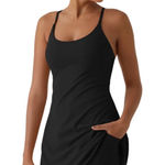 Halara Softlyzero Plush Backless Active Mini Dress Women Small Black Workout NWT Photo 0