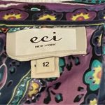 ECI Purple Floral and Abstract Maxi Dress Size 12 Photo 8