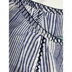 Gap Women's Cotton Tie-Neck Long Sleeve Peasant Top Blouse Striped Blue Medium Photo 2