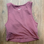 Nike Pro Dri Fit Cropped Tank Top Dusty Rose Athletic Workout XS Photo 0