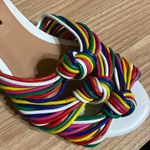 Kensie White Kylee Multi Rainbow Strap Summer Open Toe Sandal Shoe 7.5 Photo 5