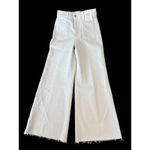 Madewell Flared Wide-Leg Crop Jeans Raw Hem High Waist White Ivory Size 23 NEW Photo 3