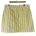 Loft  Skirt Womens 14 Yellow White Striped A-Line High Rise Cotton Coastal Preppy Photo 2