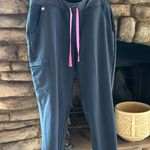 FIGS Pink and Gray Jogger Scrub Pants Photo 0