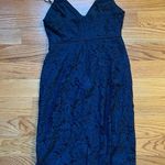 ASTR The Label Lattice Inset Lace spaghetti strap navy blue dress size medium Photo 4