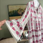 Elan  oversized White with Pink and Green Accents dress with pockets Photo 3