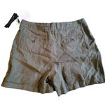 Tahari Olive Green Linen Tie Drawstring Waist High Rise Luxe Shorts Size Large Photo 9