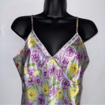 Floral Butter Yellow and Lavender Satin Nightgown Slip Dress Lingerie Chemise Purple Size undefined Photo 9