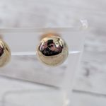 Vintage Clip On Earrings Mirrored Gold Tone Oval 7/8" Photo 1