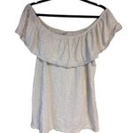 Old Navy Womens White Off-Shoulder Ruffle Top L 100% Cotton Lightweight Flowy Bl Photo 0
