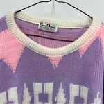 Vintage Medium Pastel Colors Sweater Nan Dorsey made in USA Pink Photo 4