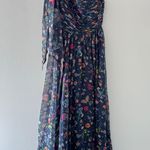 Mac Duggal  One Shoulder Cut Out Navy Floral Gown 12 Photo 4