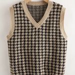 SheIn Houndstooth Sweater Vest Photo 0