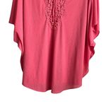 Catherines Women Tunic Top 3X Peach Crochet Detail Kimono Style Flowy Office Photo 5