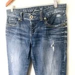 Guess  Vintage Y2K Embroidered Mid Rise Distress Jeans Denim Straight Pants Sz 32 Photo 8