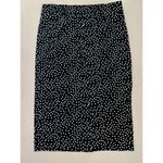 T Tahari  Midi Pencil Skirt Size S Black White Polka Dot Slit Leg Tummy Control Photo 1