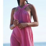 Anthropologie Pink Braided Halter Neck Sleeveless Mini Cami Beach Summer Dress S Photo 0