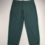Athleta  Brooklyn Textured Striped Ankle Pants Hunter Green Featherweight Size 20 Photo 12