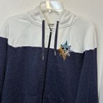 Disneyland Resort Zipped Hoodie Embroidered Mickey Compass Blue/White Size Large Photo 1