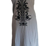 Sigrid Olsen Linen Blend Embroidered Maxi Tunic Dress XS Coastal Boho Photo 0