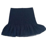 Derek Lam Derek Lamb 10 Crosby Smocked Metallic Stripe Navy Ruffle Mini Skirt Size 2 Photo 13