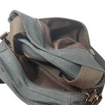 Black & Brown Canvas Shoulder Bag – 3 Compartments – Casual Everyday Tote Photo 7