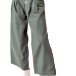 Blue Rain  Army Green size S linen blend wide leg capris Photo 0