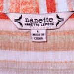 Nanette Lepore  NWT Tangerine Stripe Blouse L Breezy Boho Resort Chic Coastal Photo 1