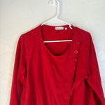 Habitat Red Asymmetrical Button Front Long Sleeve Women's Top Size M Lagen Photo 1