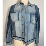 FRAME Colorblock Denim Jacket Size Large Blue Photo 3