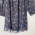 Wilfred  Alana Babydoll Dress Dark Blue Floral Print Square Neck Size Medium Photo 6