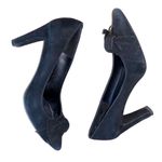 Vaneli Black Suede Pointed Toe Heels with Bow Size 8 Photo 5