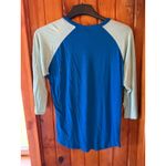 LuLaRoe ‎ Teal Blue Baseball Three Quarter Sleeve Top Shirt Large L Photo 1