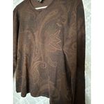 Ralph Lauren Lauren  Women's XL Paisley Print Crewneck Sweater Silk Cashmere Photo 2