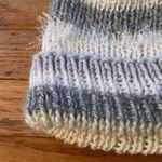 gray and white sparkle striped ribbed fisherman beanie Silver Photo 2
