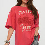 Princess Polly Fast Track Oversized Graphic Tee Red Photo 0